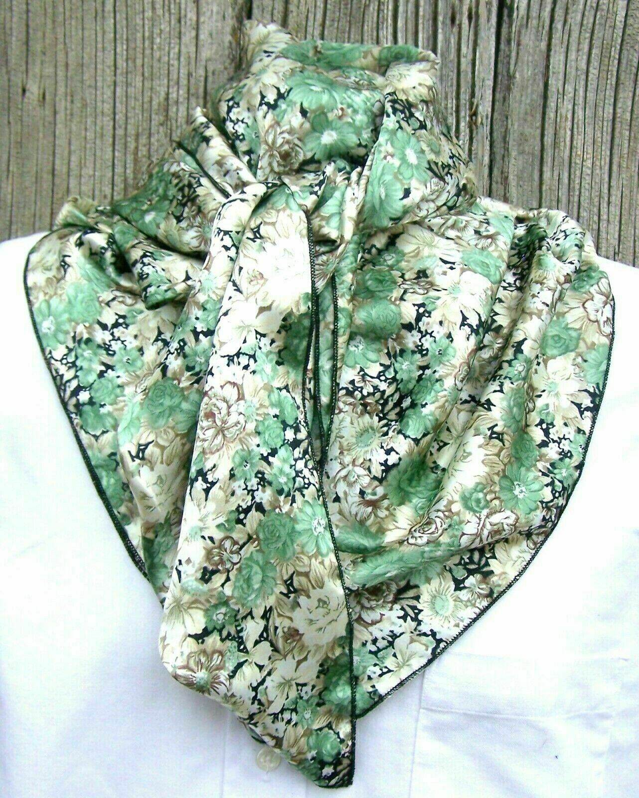 Wild Rag Scarf Cowboy Scarves Buckaroo Bandana Western Cowgirl Silky floral 