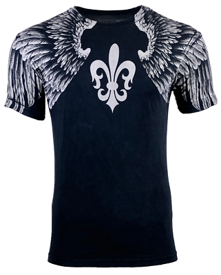 Xtreme Couture Affliction Men's T-Shirt AEROSMITH Black Wings Biker Tattoo MMA