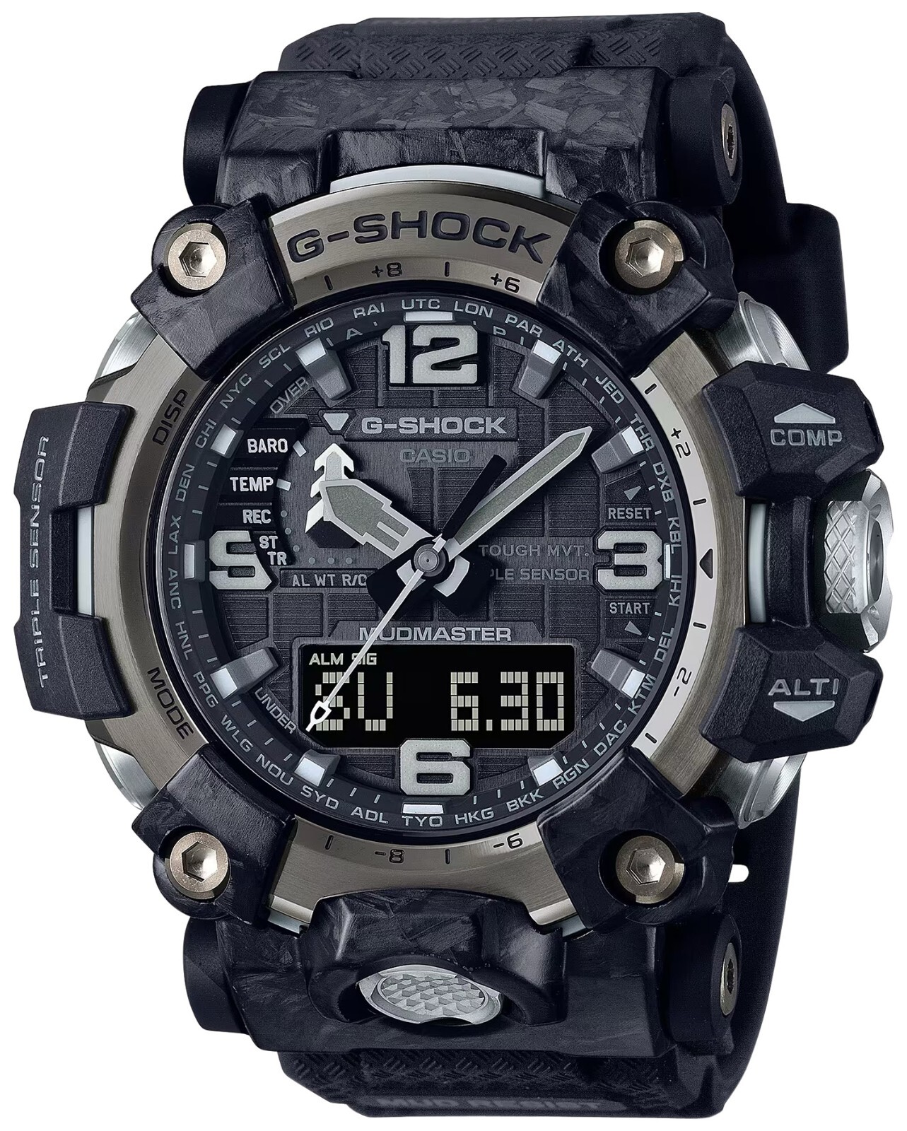 Pre-owned G-shock -shock Gwg20001a1  Mudmaster Keep Time Black Features Digital Co