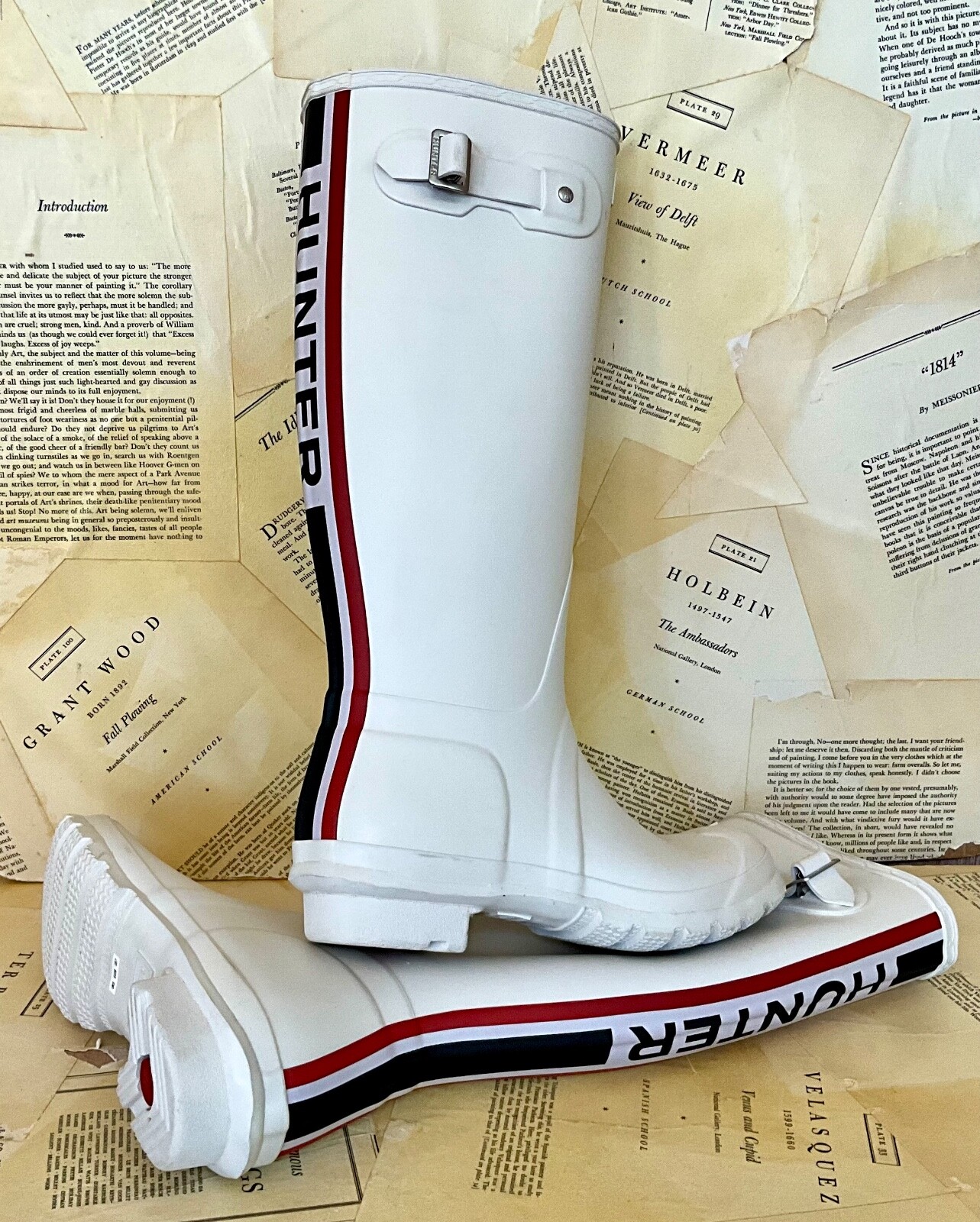 

Дождевики с трехцветным логотипом Free People Hunter Tall White Willow Red Black 38/7 НОВИНКА, Hunter Tall Tri Color Logo Rain Boot