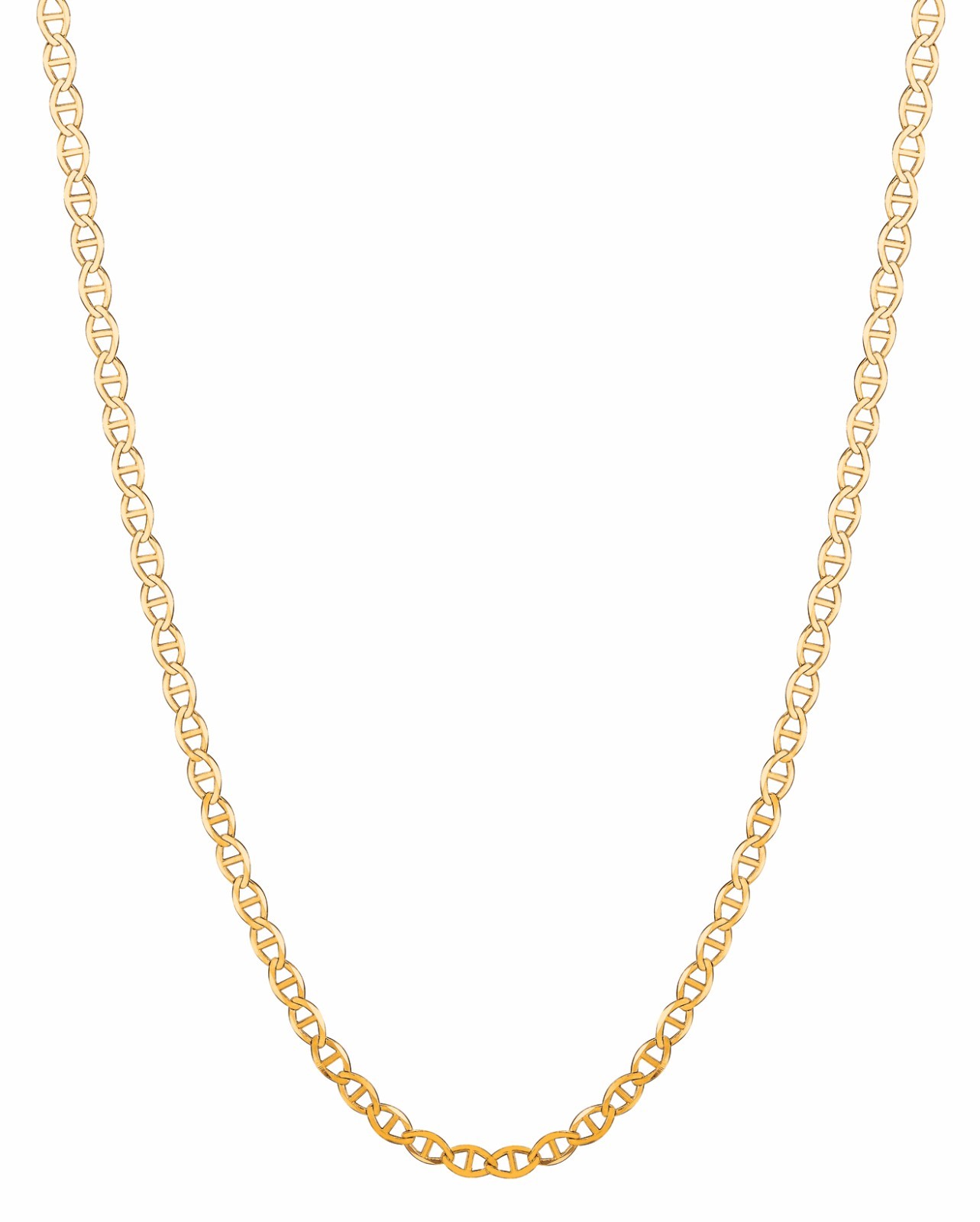 Pre-owned R C I 10kt Solid Yellow Gold Anchor Mariner Link Chain/necklace 3.2 Mm 22" 4 Grams In No Stone