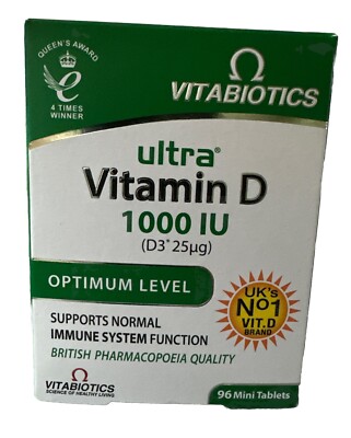 Vitabiotics Ultra Vitamin D 1000IU -96 Tablets BB:02/29
