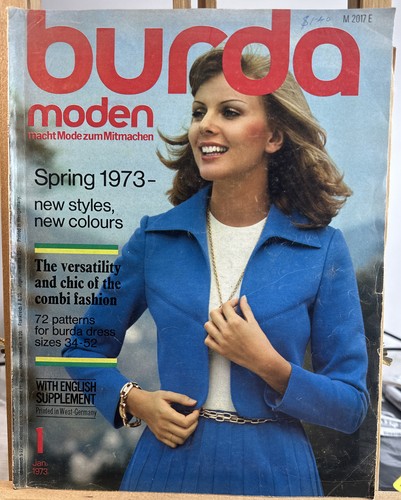 BURDA Moden, Jan 1973, Sewing Magazine German, 70's Vintage