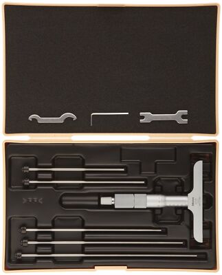 Mitutoyo Digital Depth Micrometer 329-511 DMC100-150DM with 6 Rods Digimatic