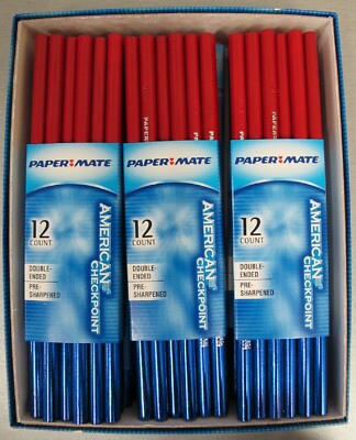Papermate Wood Pencils American Checkpoint Blue & Red  Pencils     72 Pencils
