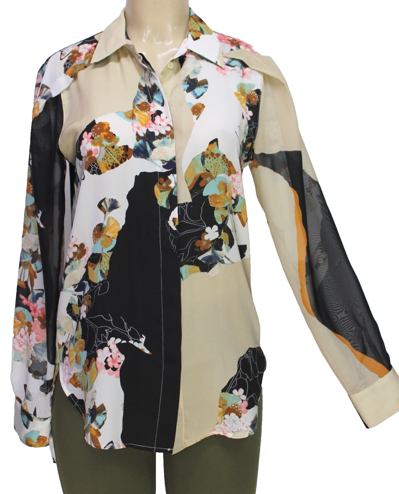 SHU3.1 Phillip Limカットソー 3.1 Phillip Lim Women's Button Up Shirt Long Sleeve Floral