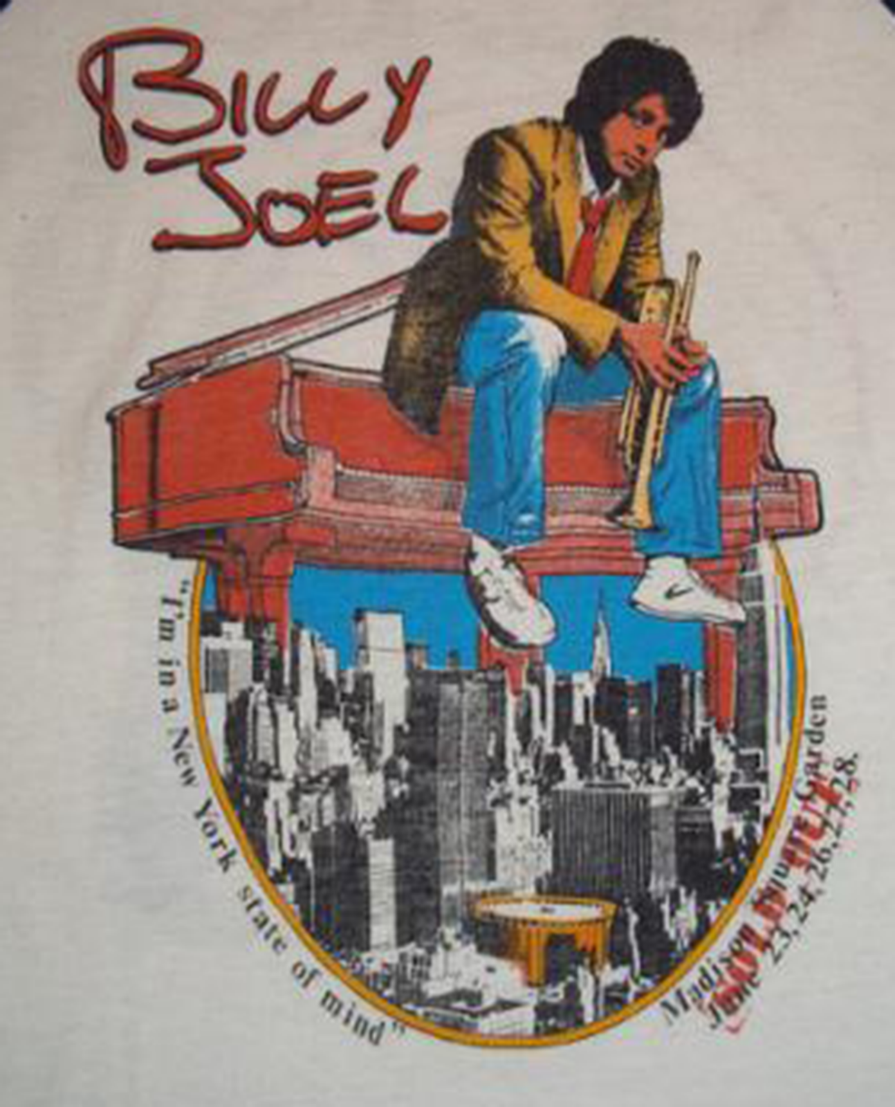 Vintage Billy Joel 1976 New York State Of Mind T Shirt Size