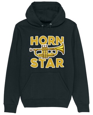 Horn Star Hoodie Funny French Horn Player Hornist Musician Joke Novelty Gift