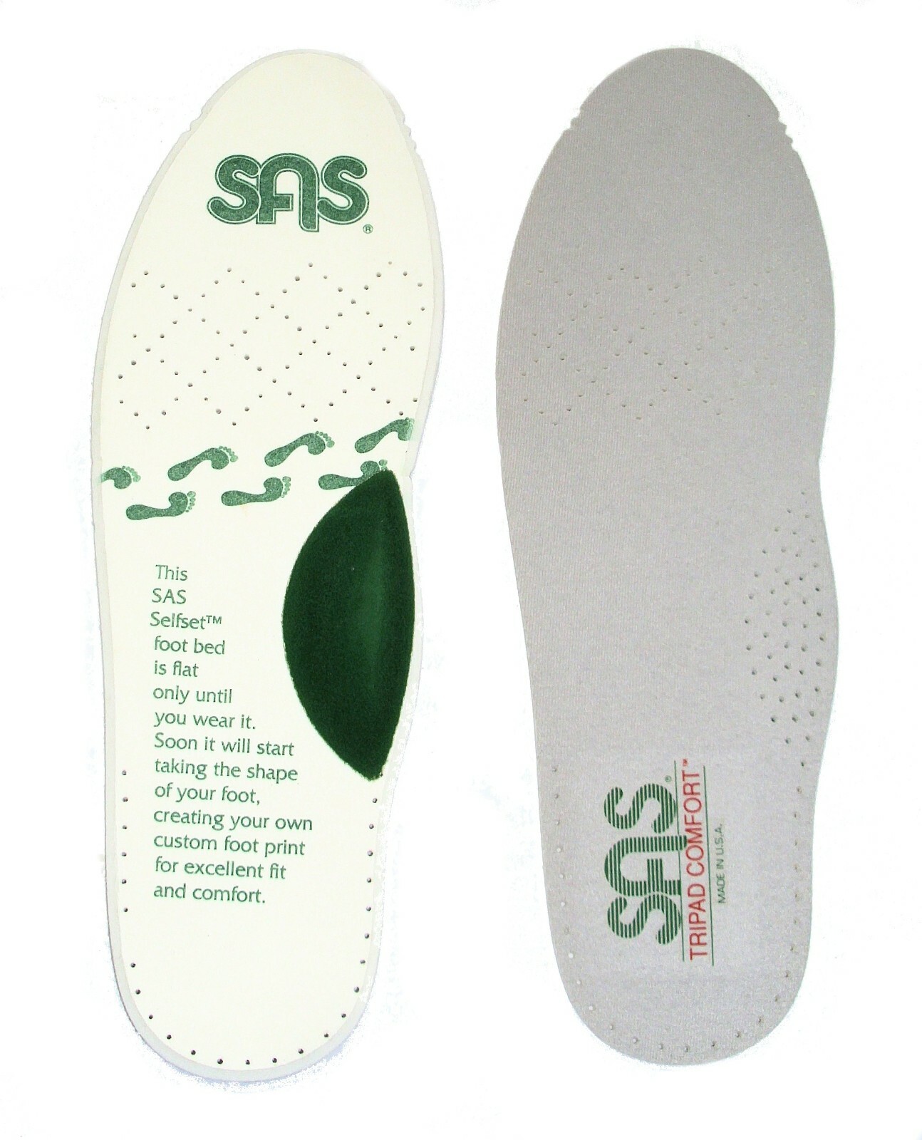 SAS Selfset Foot Bed 8.5 M Tripad Comfort Insole Shoe Insert