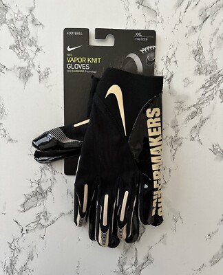 Nike Vapor Knit Purdue Boilermakers NCAA Receiver DB Football Gloves Size 2XL