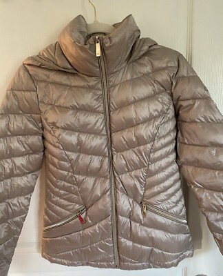 calvin klein packable down hooded puffer jacket xs black 276020867104