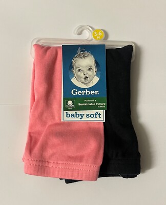 Gerber Baby Girl's 2 Pair Pants size 3-6 Months