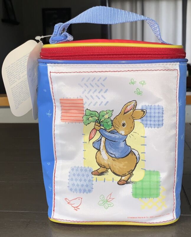 K5 NOS ‘00 PETER RABBIT INSULATED BOTTLE BAG COOLER LUV N ‘ CARE RED BLUE YELLOW