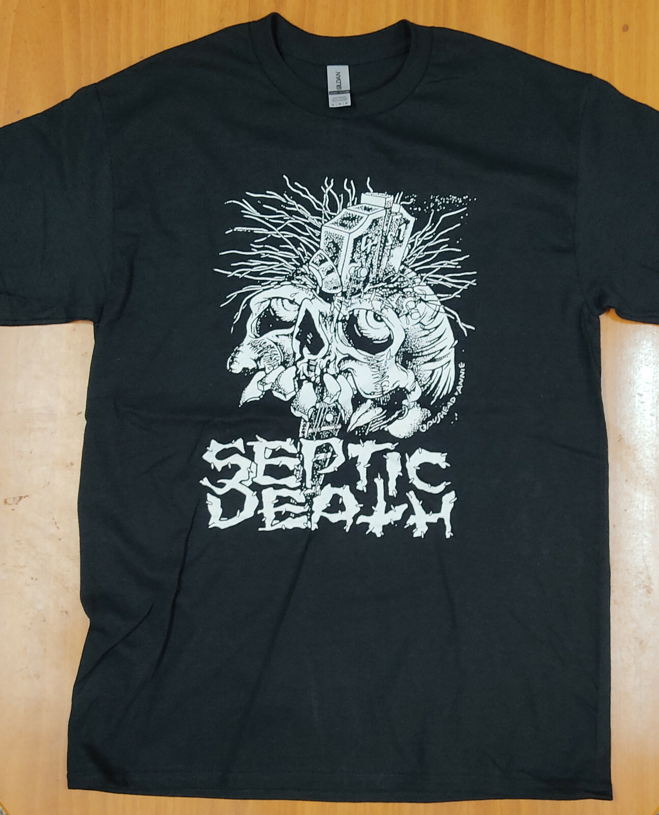 Septic Death Hardcore Punk Band Black T-shirt with Hand