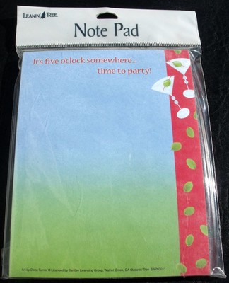 New LEANIN' TREE Note Pad Martini Olives Cocktail 5 o'clock Somewhere #SNP63011