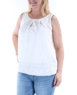 

STUDIO M Женский белый топ без рукавов с вышивкой и цветочным принтом Размер