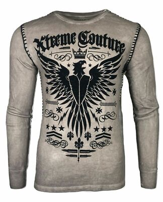 Xtreme Couture by Affliction Men's Thermal Shirt INTENSITY Biker MMA