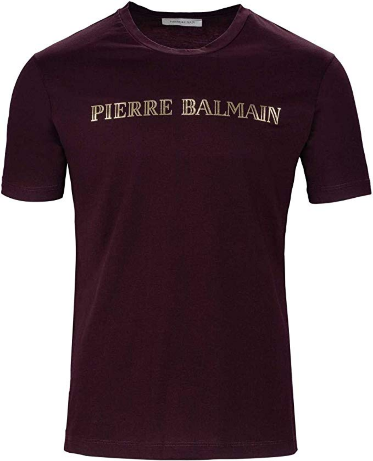 【XXS中古】BALMAIN　Gold Foil Paris Logo Tee Pierre Balmain Men's Iconic Top Logo Shirt Gold Short Sleeve