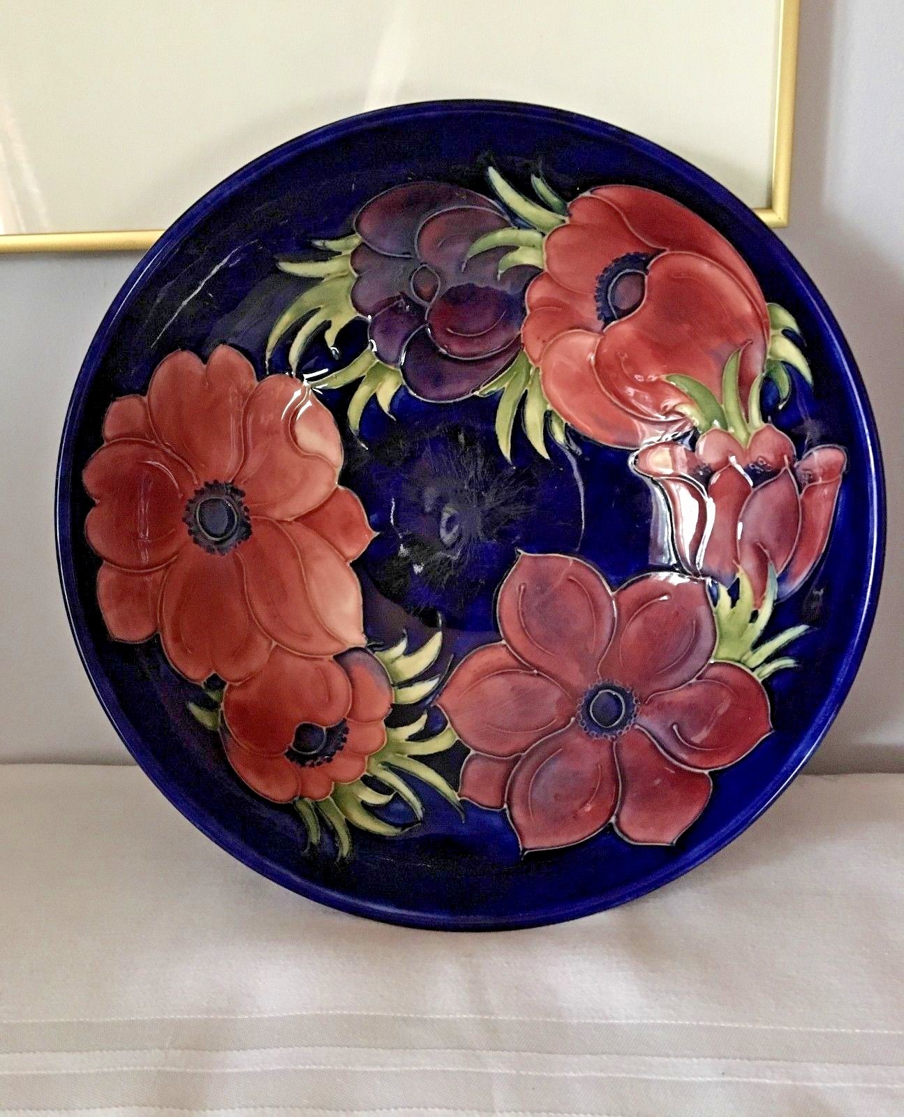 VERY LARGE Moorcroft Fruit Bowl Anemone Pattern - WOW