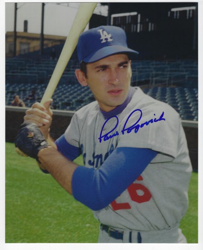Paul Popovich Los Angeles Dodgers Signed Auto 8x10 Photo Autograph