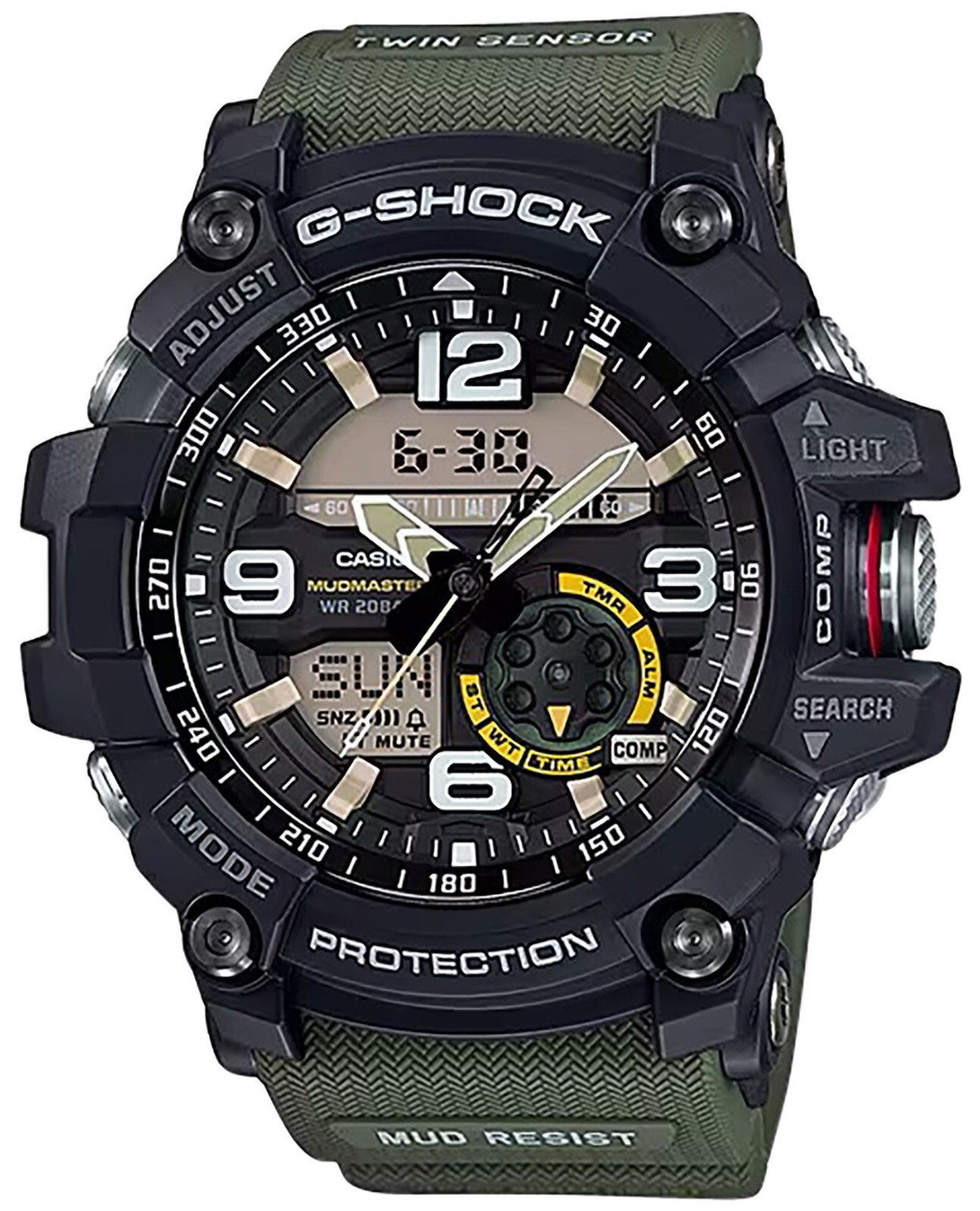 Pre-owned G-shock Gg10001a3  Mudmaster Keep Time Green Size 145-215mm Feat