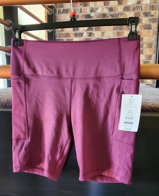 Athletic Works 9'' Bike Short burgandy Size MEDIUM 8-10 NEW with tag