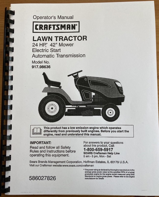 24 hp craftsman lawn tractor repair manual