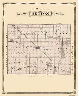 Benton County Indiana - Andreas 1876 - 23 x 28.38