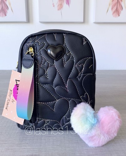BETSEY JOHNSON Bag Leela Sling Backpack - Black Rainbow | eBay