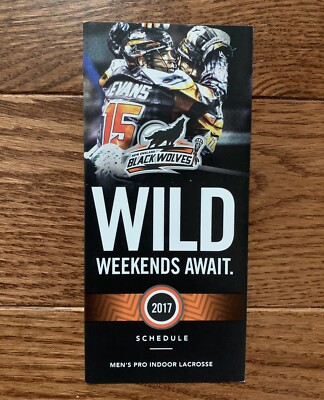 New England Black Wolves 2017 Pocket Schedule - Pro Box Lacrosse