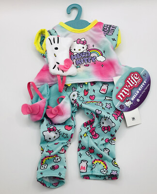 My Life As Hello Kitty Pajamas Outfit W/ Slippers For 18  Doll 2023 New