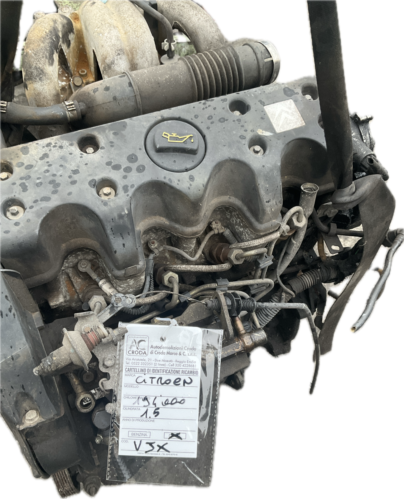 Motore per modello PEUGEOT CITROEN 1.5 diesel , 194000KM , codice motore:  VJX