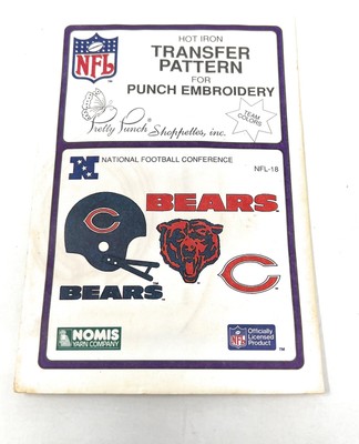 Vintage NFL Chicago Bears Football Hot Iron Transfer Pattern Embroidery Sports