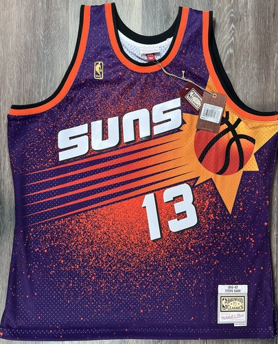 Mitchell & Ness Men's Phoenix Suns Steve Nash Spray Paint Swingman Jersey, Orange, Size: Medium, Polyester