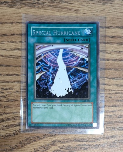 Special Hurricane Rare Yu-Gi-Oh! Card #AST-084 W/ Top Loader