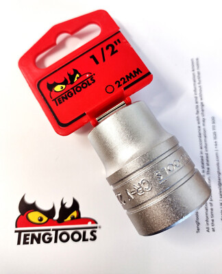 Teng Tools 1/2'' Drive Socket 22mm M120522-C
