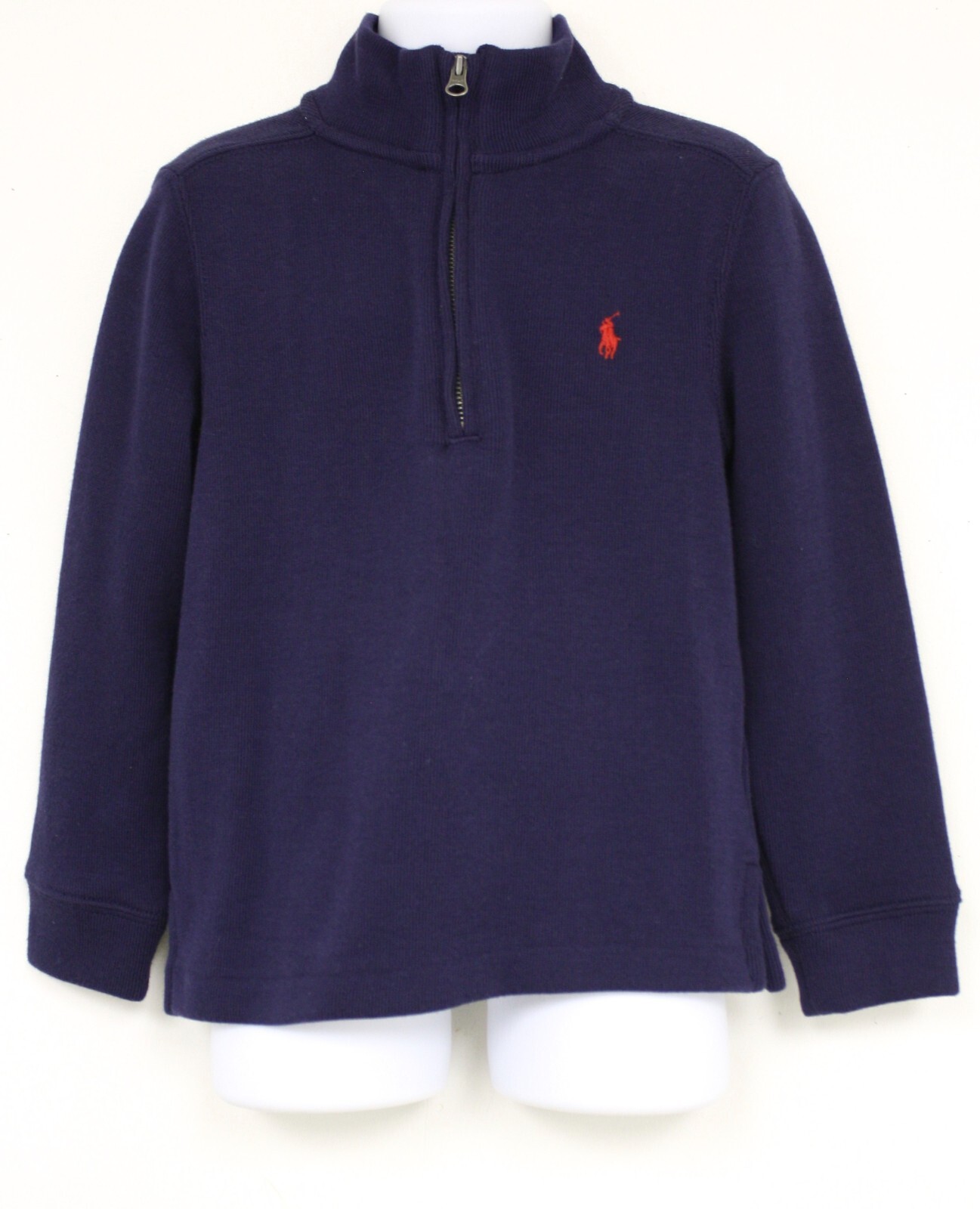Ralph Lauren Navy Blue Knit Pullover Size 4 Red Pony Logo