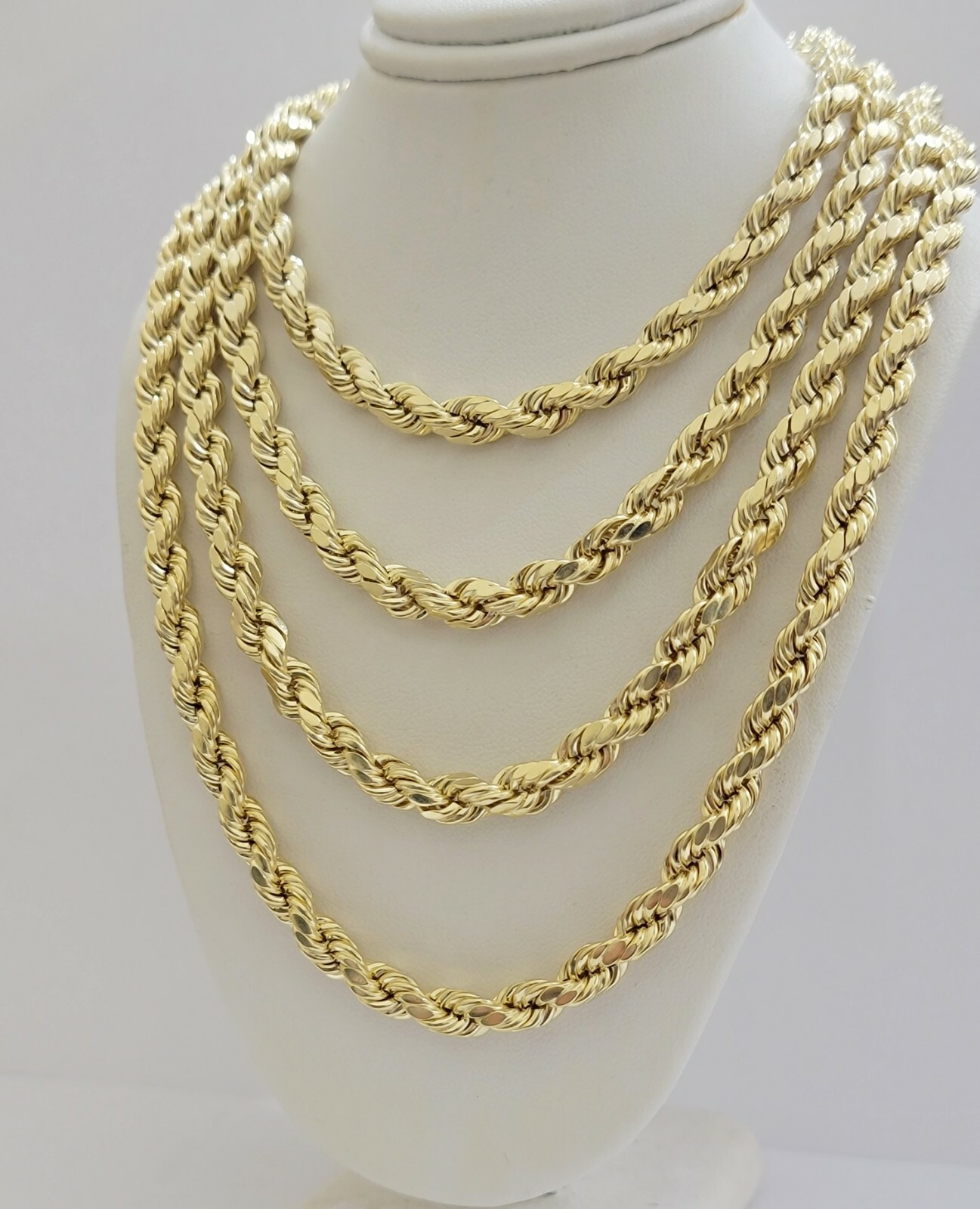 Pre-owned My Elite Jeweler Real 10k Gold Rope Necklace 24" 7mm Mens Chain 10kt Yellow Gold Lobster,bracelet