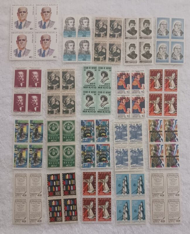 MEXICO - 1963 - 1975 - LOT OF 20 BLOCKS OF 4 STAMPS  - MNH - #M41