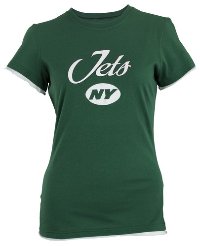Футболка Reebok NFL Womens New York Jets Cap с коротким рукавом из ткани, зеленая