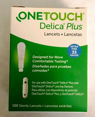 OneTouch Delica Lancets Qty. 100 33 Gauge Super Fine Expiration: 4/30/2029