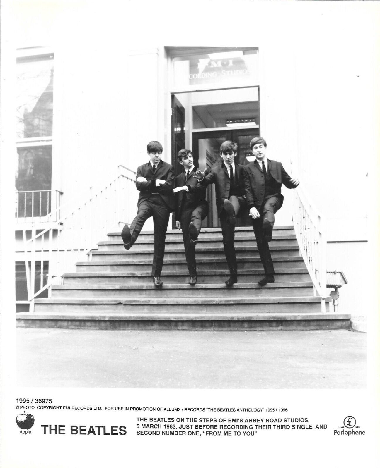 The Beatles 1963 Press Photo On The Steps Of Abbey Road The Beatles 1963 Press Photo On The Steps Of Abbey Road