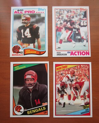 1982 TOPPS FOOTBALL   KEN ANDERSON   CINCINNATI BENGALS    LOT OF 4 CARDS