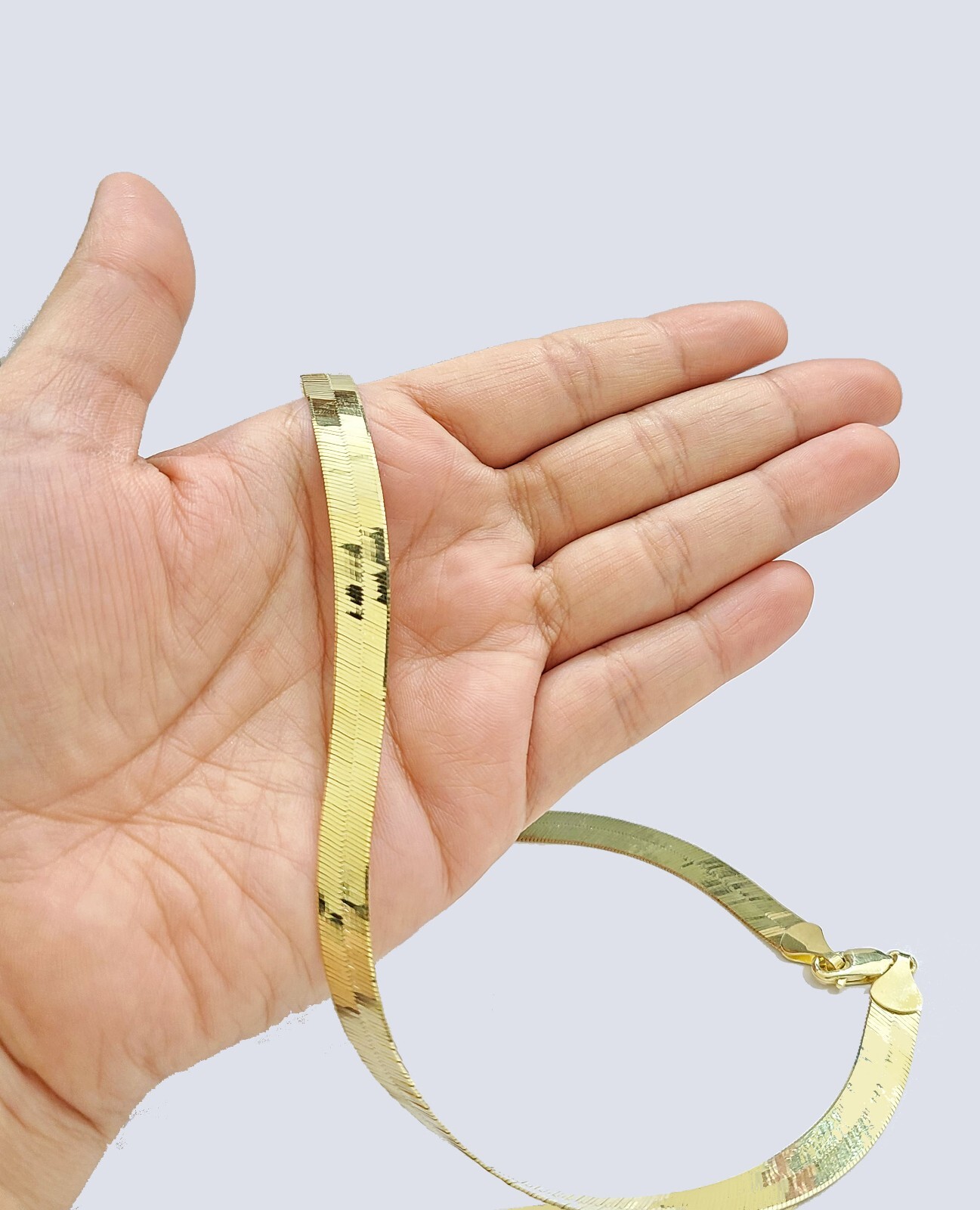 Pre-owned Goldbar Jewelers Real 10k Yellow Gold Necklace 8mm Herringbone Chain 18'' Inches Unisex