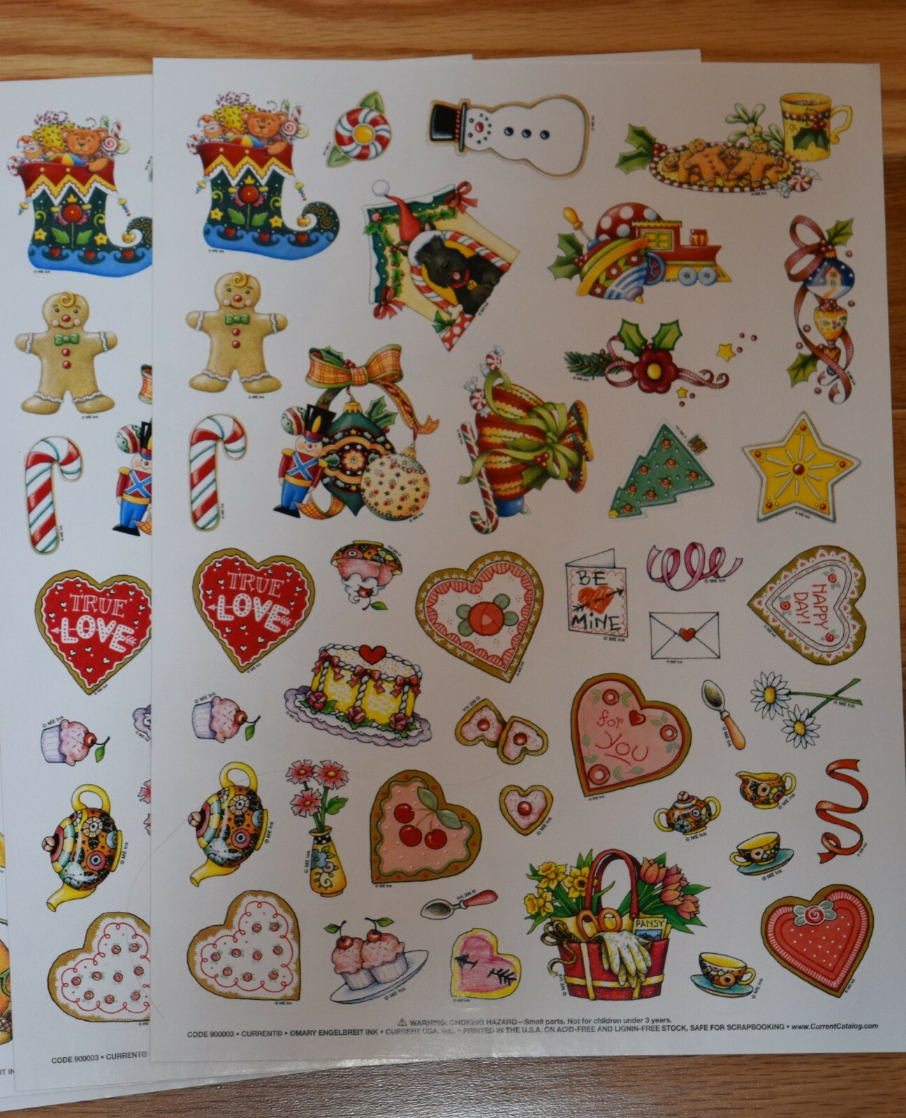 New MARY ENGELBREIT ALL SEASONS -ALL THE HOLIDAYS-Stickers-6 sheets