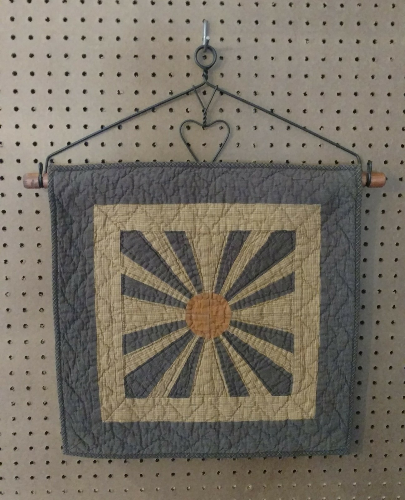Quilt Block Wall Hanging Sunrise Handmade 100% Cotton 18