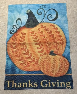 Fall/Thanksgiving Garden Flags 12x18 double sided burlap