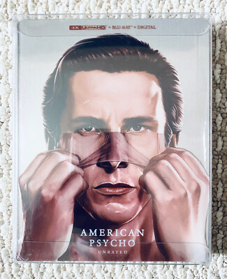 NEW AMERICAN PSYCHO UNRATED 4K ULTRA HD BLU RAY 2 DISC EXCLUSIVE Steelbook Rare