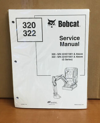 Bobcat 320, 322 Compact Excavator Service Manual Shop Repair Book 5 PN # 6902668