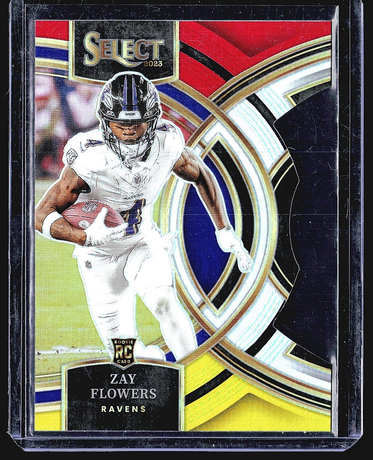 ya♡ 2023 Panini Select 201 Zay Flowers Club Level Red Yellow Die